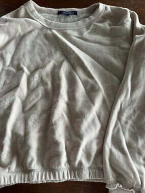 Ocean Drive Skull Print Sweatshirt Medium Cream Pullover